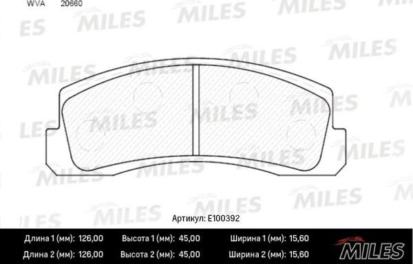 Miles E100392 - Kit de plaquettes de frein, frein à disque cwaw.fr