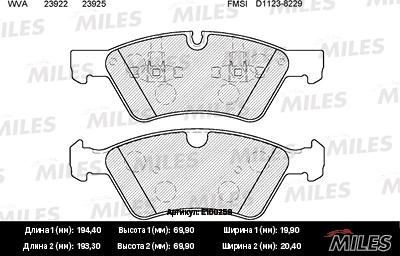 Miles E100259 - Kit de plaquettes de frein, frein à disque cwaw.fr