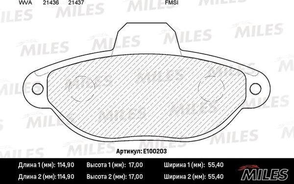 Miles E100203 - Kit de plaquettes de frein, frein à disque cwaw.fr