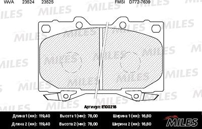 Miles E100216 - Kit de plaquettes de frein, frein à disque cwaw.fr