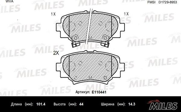 Miles E110441 - Kit de plaquettes de frein, frein à disque cwaw.fr