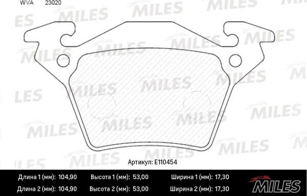 Miles E110454 - Kit de plaquettes de frein, frein à disque cwaw.fr