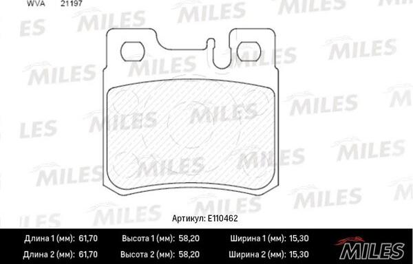 Miles E110462 - Kit de plaquettes de frein, frein à disque cwaw.fr