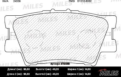 Miles E110060 - Kit de plaquettes de frein, frein à disque cwaw.fr