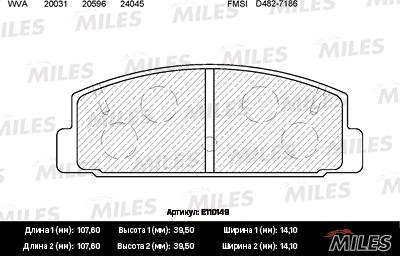 Miles E110149 - Kit de plaquettes de frein, frein à disque cwaw.fr