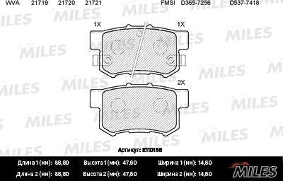 Miles E110156 - Kit de plaquettes de frein, frein à disque cwaw.fr