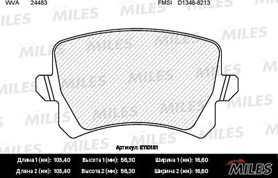 Miles E110151 - Kit de plaquettes de frein, frein à disque cwaw.fr