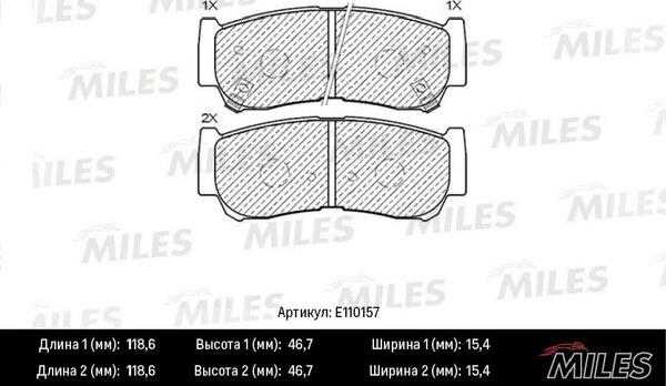 Miles E110157 - Kit de plaquettes de frein, frein à disque cwaw.fr