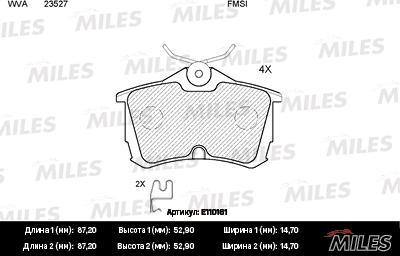 Miles E110161 - Kit de plaquettes de frein, frein à disque cwaw.fr