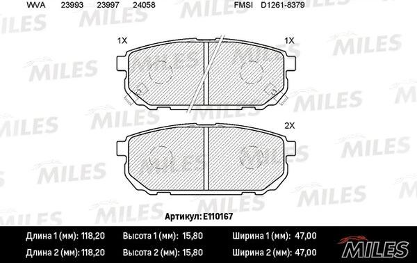 Miles E110167 - Kit de plaquettes de frein, frein à disque cwaw.fr