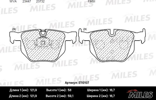 Miles E110107 - Kit de plaquettes de frein, frein à disque cwaw.fr