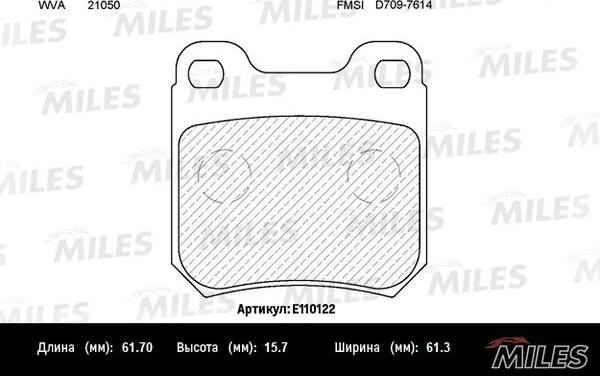 Miles E110122 - Kit de plaquettes de frein, frein à disque cwaw.fr