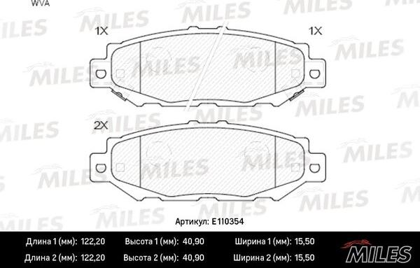 Miles E110354 - Kit de plaquettes de frein, frein à disque cwaw.fr