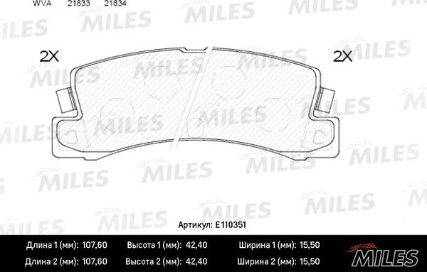 Miles E110351 - Kit de plaquettes de frein, frein à disque cwaw.fr