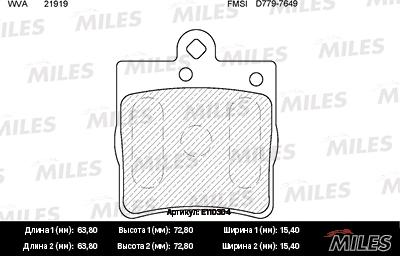 Miles E110304 - Kit de plaquettes de frein, frein à disque cwaw.fr