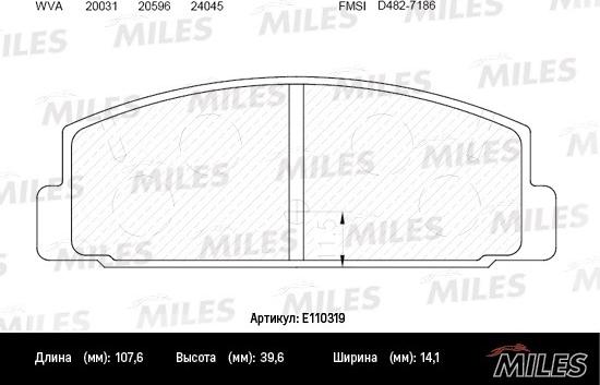 Miles E110319 - Kit de plaquettes de frein, frein à disque cwaw.fr