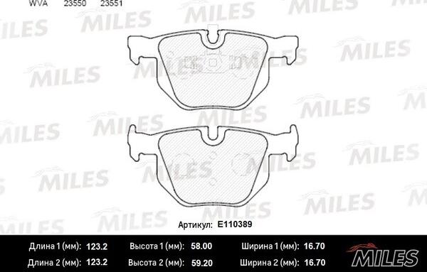 Miles E110389 - Kit de plaquettes de frein, frein à disque cwaw.fr