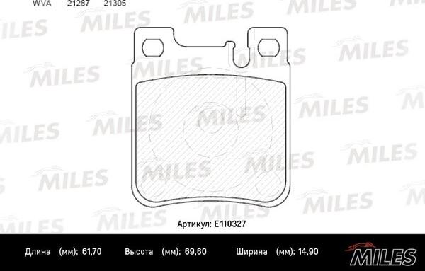 Miles E110327 - Kit de plaquettes de frein, frein à disque cwaw.fr