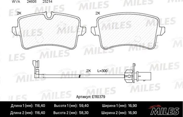 Miles E110379 - Kit de plaquettes de frein, frein à disque cwaw.fr