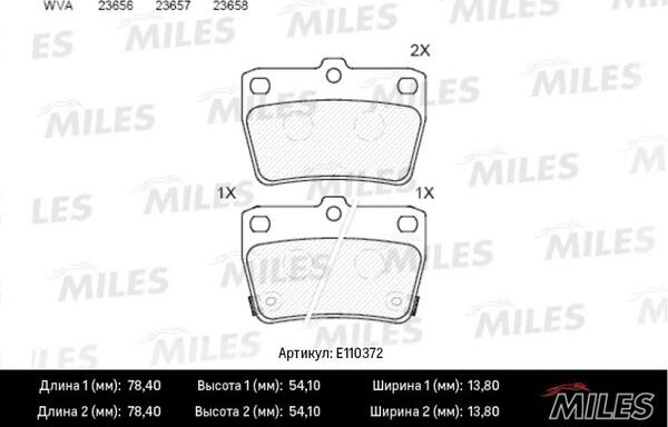 Miles E110372 - Kit de plaquettes de frein, frein à disque cwaw.fr