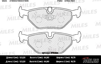 Miles E110296 - Kit de plaquettes de frein, frein à disque cwaw.fr