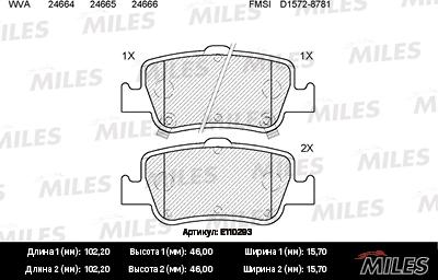 Miles E110293 - Kit de plaquettes de frein, frein à disque cwaw.fr