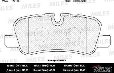 Miles E110253 - Kit de plaquettes de frein, frein à disque cwaw.fr