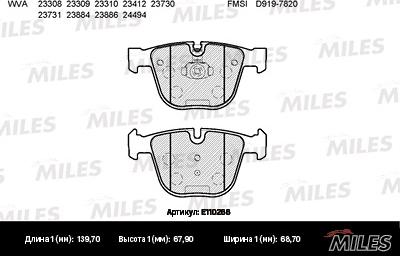 Miles E110266 - Kit de plaquettes de frein, frein à disque cwaw.fr