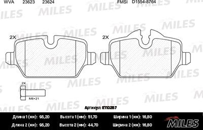 Miles E110267 - Kit de plaquettes de frein, frein à disque cwaw.fr