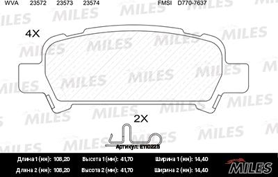 Miles E110225 - Kit de plaquettes de frein, frein à disque cwaw.fr