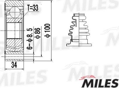 Miles GA10009 - Jeu de joints, arbre de transmission cwaw.fr