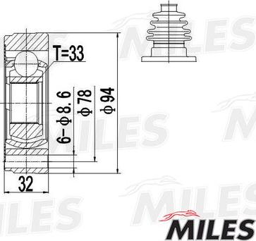 Miles GA10054 - Jeu de joints, arbre de transmission cwaw.fr