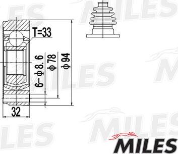 Miles GA10001 - Jeu de joints, arbre de transmission cwaw.fr