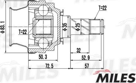 Miles GA10021 - Jeu de joints, arbre de transmission cwaw.fr