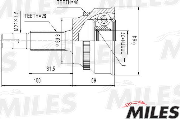 Miles GA20496 - Jeu de joints, arbre de transmission cwaw.fr