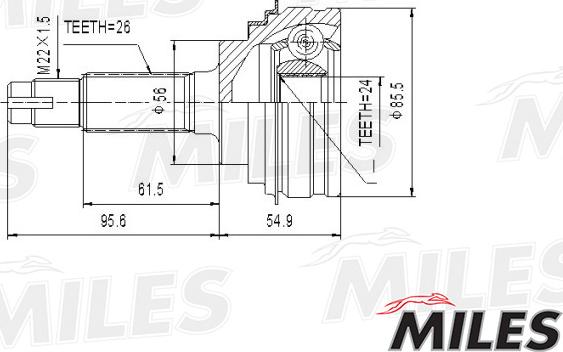 Miles GA20497 - Jeu de joints, arbre de transmission cwaw.fr