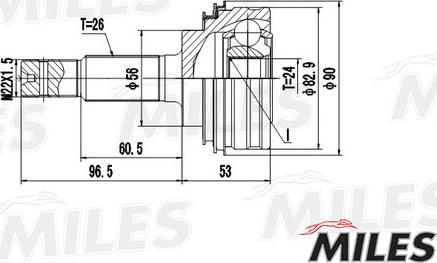 Miles GA20464 - Jeu de joints, arbre de transmission cwaw.fr