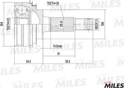 Miles GA20467 - Jeu de joints, arbre de transmission cwaw.fr