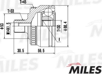 Miles GA20585 - Jeu de joints, arbre de transmission cwaw.fr