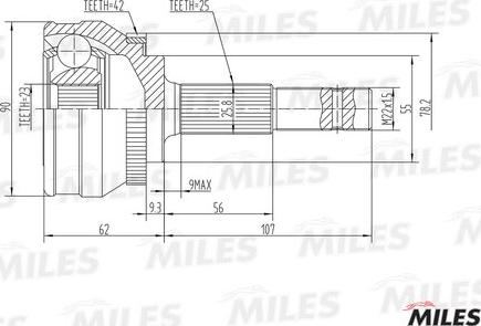 Miles GA20586 - Jeu de joints, arbre de transmission cwaw.fr