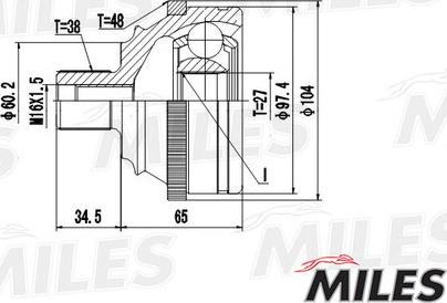 Miles GA20529 - Jeu de joints, arbre de transmission cwaw.fr