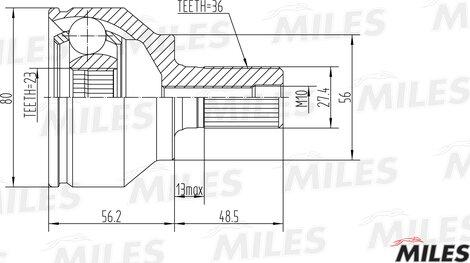 Miles GA20604 - Jeu de joints, arbre de transmission cwaw.fr