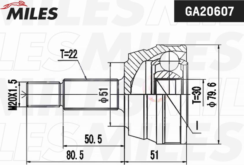 Miles GA20607 - Jeu de joints, arbre de transmission cwaw.fr