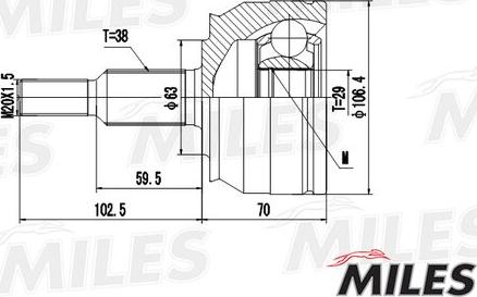 Miles GA20617 - Jeu de joints, arbre de transmission cwaw.fr