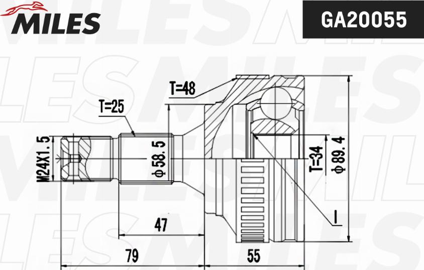 Miles GA20055 - Jeu de joints, arbre de transmission cwaw.fr