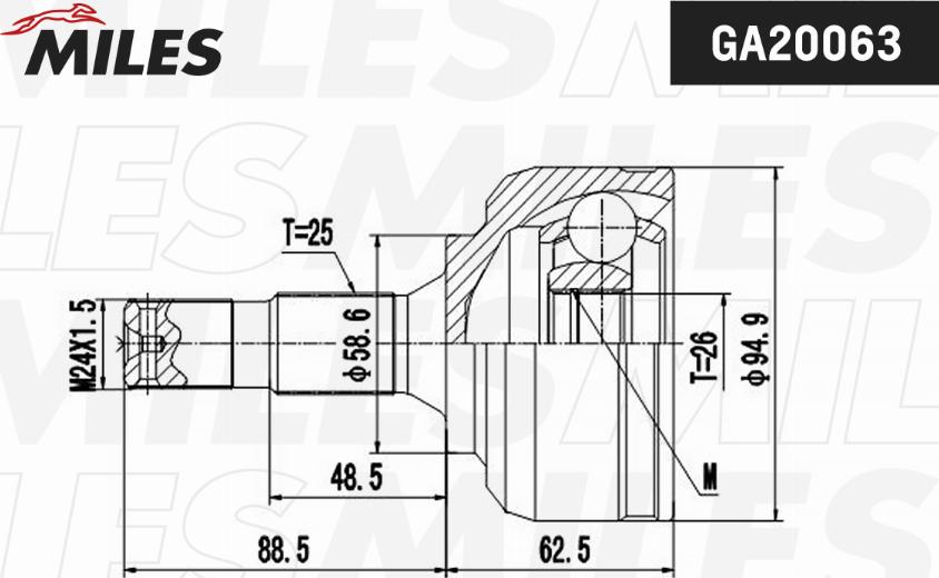 Miles GA20063 - Jeu de joints, arbre de transmission cwaw.fr