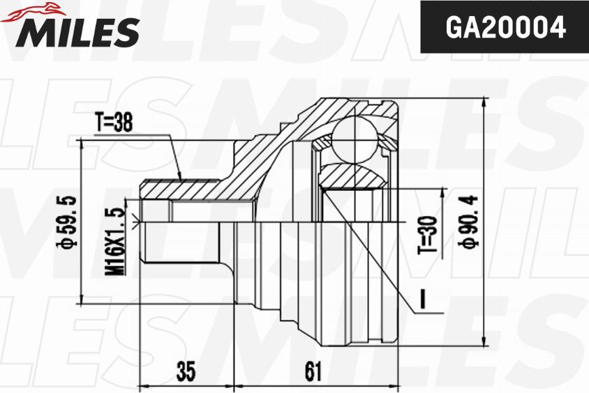 Miles GA20004 - Jeu de joints, arbre de transmission cwaw.fr