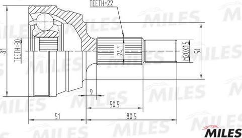 Miles GA20017 - Jeu de joints, arbre de transmission cwaw.fr