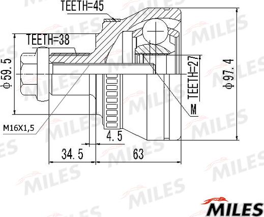 Miles GA20029 - Jeu de joints, arbre de transmission cwaw.fr