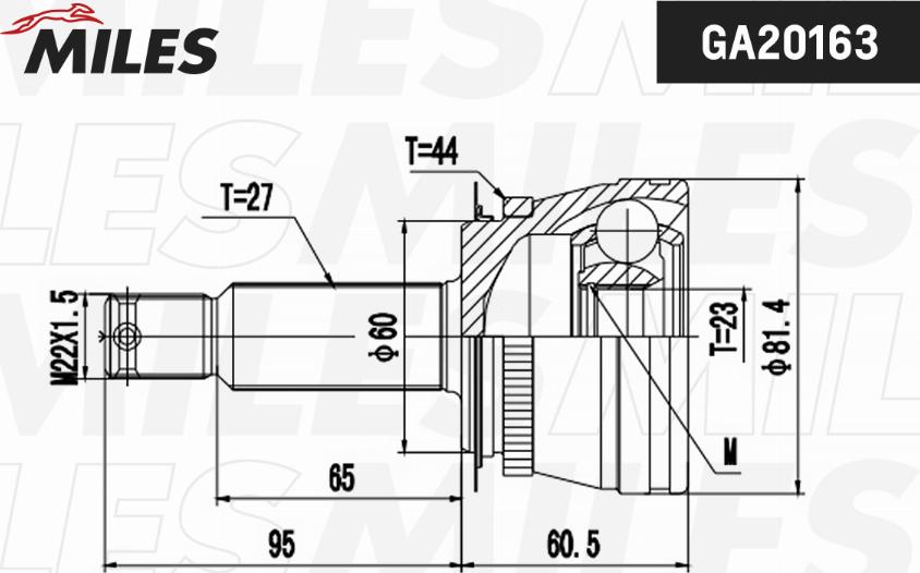 Miles GA20163 - Jeu de joints, arbre de transmission cwaw.fr